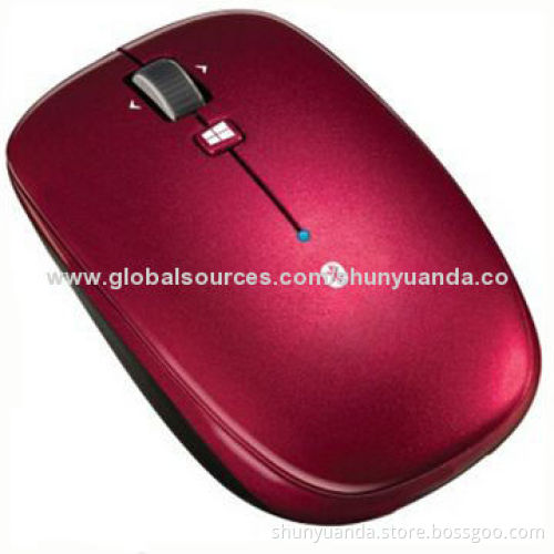Fashionable portable notebook Wireless mouse, Reception range 25m, Number of Keys 4